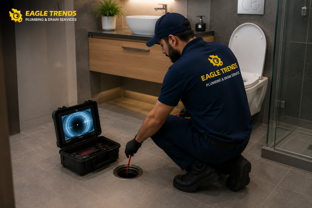 Professional drain odor removal service for residential bathrooms in Abu Dhabi.